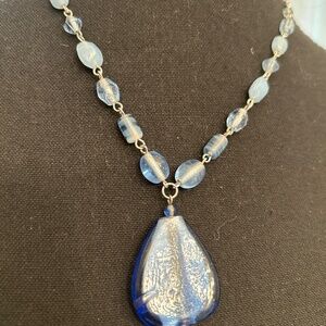 Murano glass periwinkle necklace
